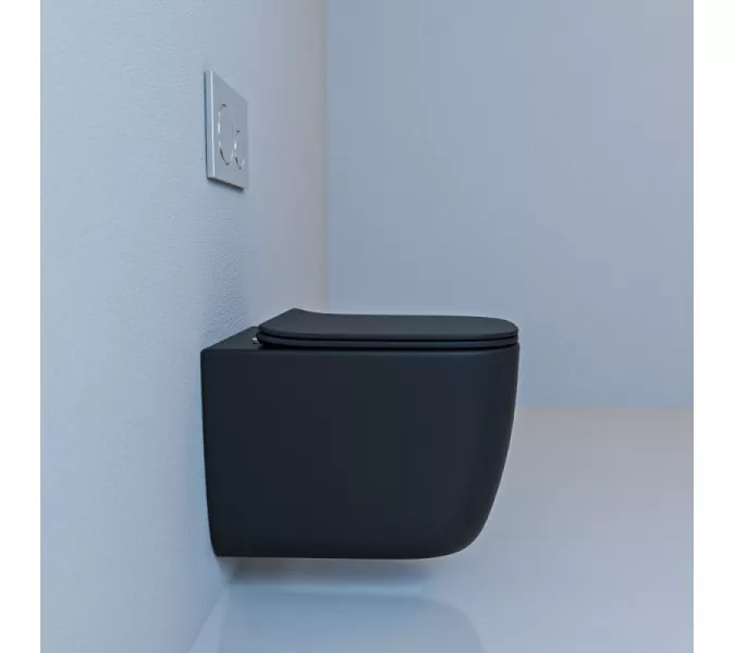 Унитаз подвесной ESBANO GARANT (Matt Black) 510x350x360, изображение 2
