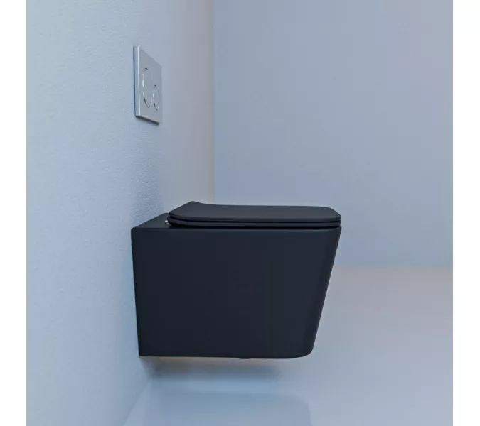 Унитаз подвесной ESBANO GARTEZ (Matt Black) 510x345x340, изображение 2