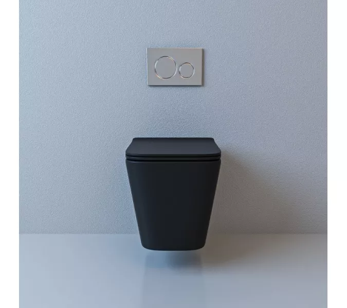 Унитаз подвесной ESBANO GARTEZ (Matt Black) 510x345x340, изображение 3