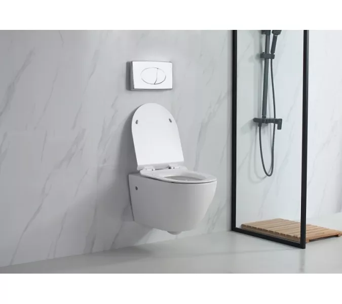 Унитаз подвесной ESBANO FORTEX (Белый) 55х37х37 см, Выбрать цвет: Белый, изображение 4