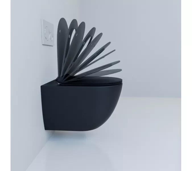 Унитаз подвесной ESBANO FORTEX (Черный матовый), Выбрать цвет: Черный матовый, изображение 5