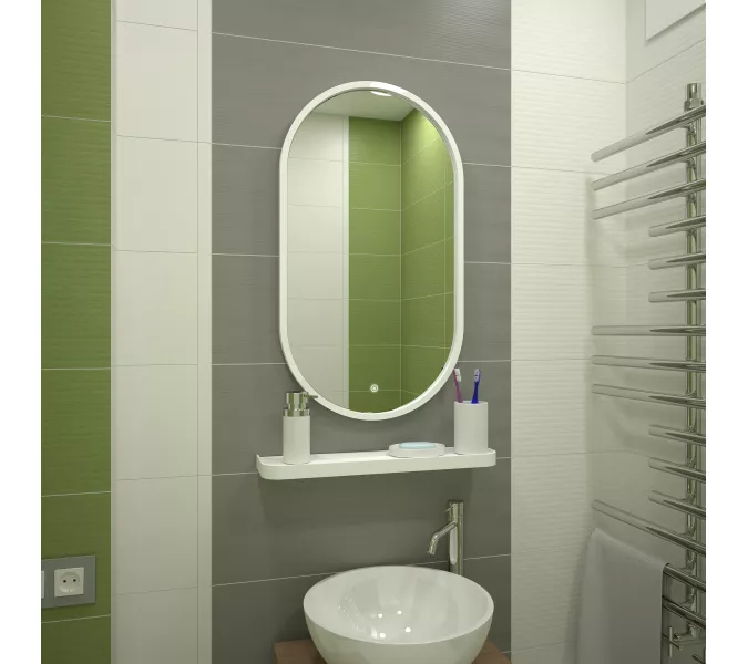 Зеркало ACWEN "Prime White " 45х80 в МДФ раме без подсветки, изображение 3