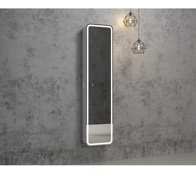 Зеркало-пенал ACWEN "Lorenzo LED" 40х160 с розеткой, изображение 3