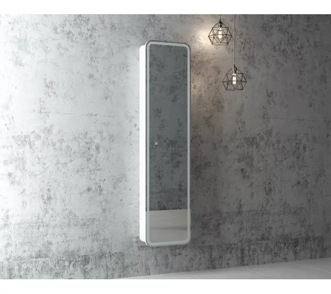 Зеркало-пенал ACWEN "Lorenzo LED" 40х160 с розеткой, изображение 5