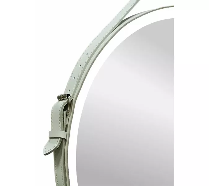 Зеркало ACWEN "Millenium White Led" D-650 на ремне из натурал. кожи белого цвета, Выбрать цвет: Белый, изображение 7