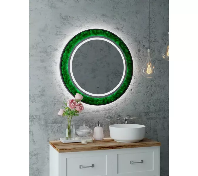 Зеркало ACWEN "Forest Led" d80/d100 с бесконтактным сенсором, Выбрать размер: 80, изображение 3