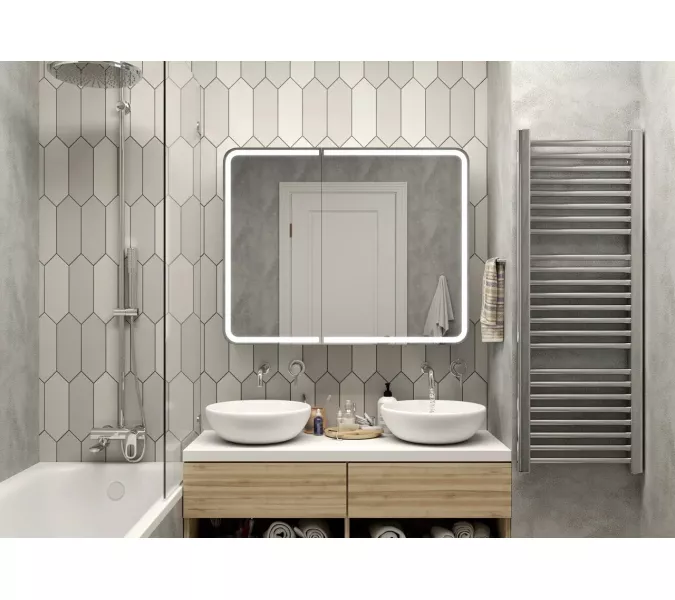 Зеркало-шкаф ACWEN "Elliott LED" 100х80 с датчиком движения, розеткой, изображение 4