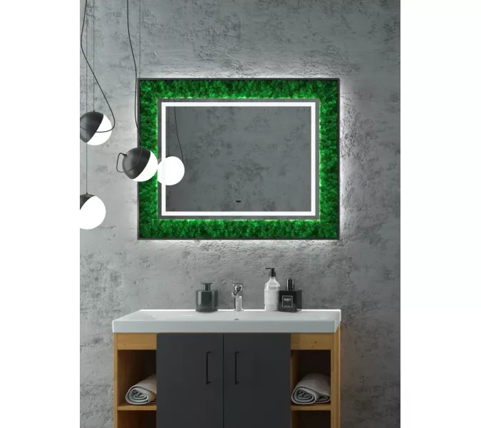 Зеркало ACWEN "Forest Led" 100х80 с бесконтактным сенсором, изображение 2