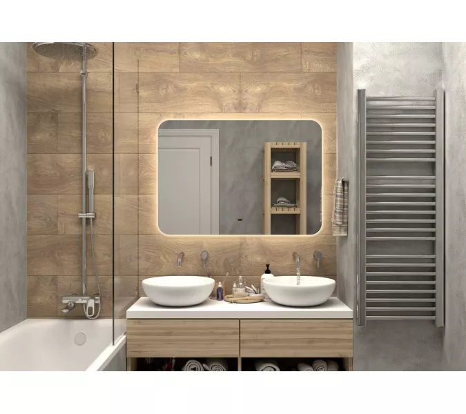 Зеркало ACWEN "Burzhe Led"  с бесконтактным сенсором, Внешний вид: горизонтальное, Выбрать размер: 100x70, изображение 5