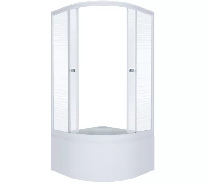 Душевое ограждение Triton  ПОЛОСЫ Б (высокий поддон) 90х90, Цвет стекла: полосатое, Тип поддона: Высокий, Выбрать размер: 90х90