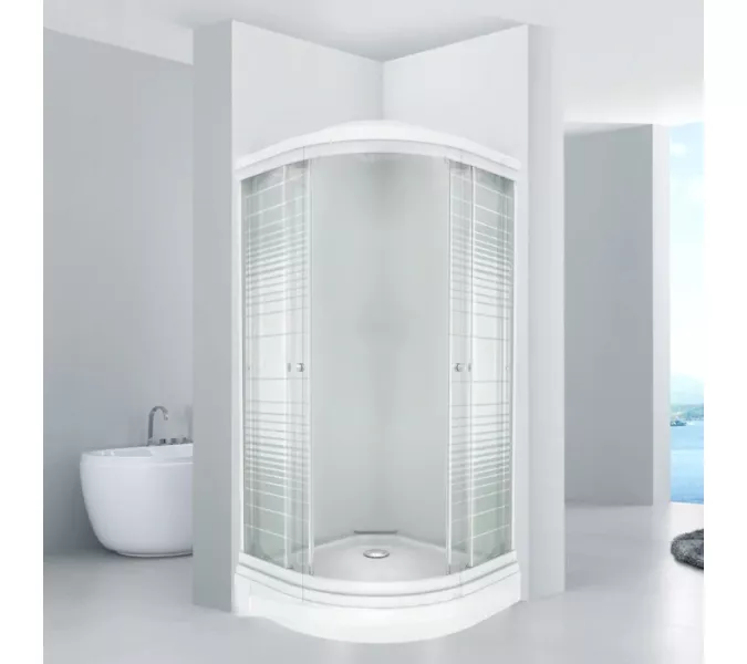 Душевое ограждение Triton ПОЛОСЫ А (низкий поддон), Цвет стекла: полосатое, Тип поддона: Низкий, Выбрать размер: 100х100, изображение 6