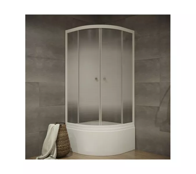 Душевое ограждение  Triton ЛАЙТ Б (высокий поддон) 90х90, Цвет стекла: с рисунком, Цвет профиля: Белый, Тип поддона: Высокий, Выбрать размер: 90х90