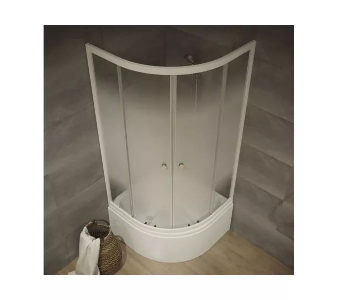 Душевое ограждение  Triton ЛАЙТ Б (высокий поддон) 90х90, Цвет стекла: с рисунком, Цвет профиля: Белый, Тип поддона: Высокий, Выбрать размер: 90х90, изображение 2