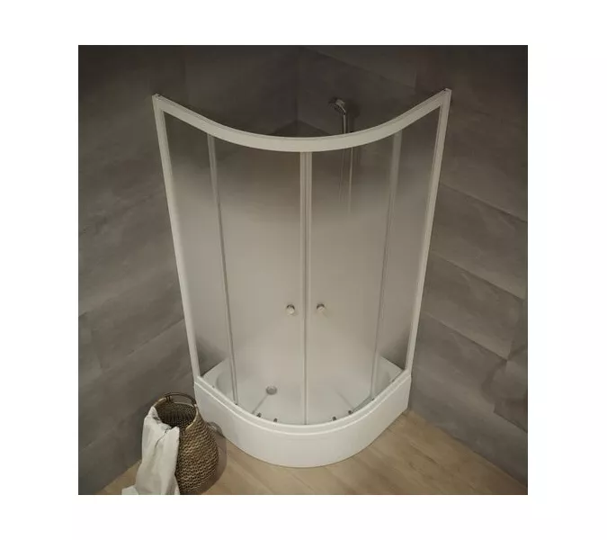 Душевое ограждение  Triton ЛАЙТ В (средний поддон), Цвет стекла: с рисунком, Цвет профиля: Белый, Тип поддона: Средний, Выбрать размер: 90х90, изображение 2