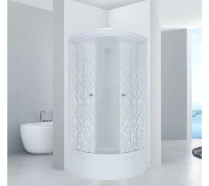 Душевое ограждение Triton МОЗАИКА В (средний поддон), Цвет стекла: мозаика, Тип поддона: Средний, Выбрать размер: 90х90, изображение 2