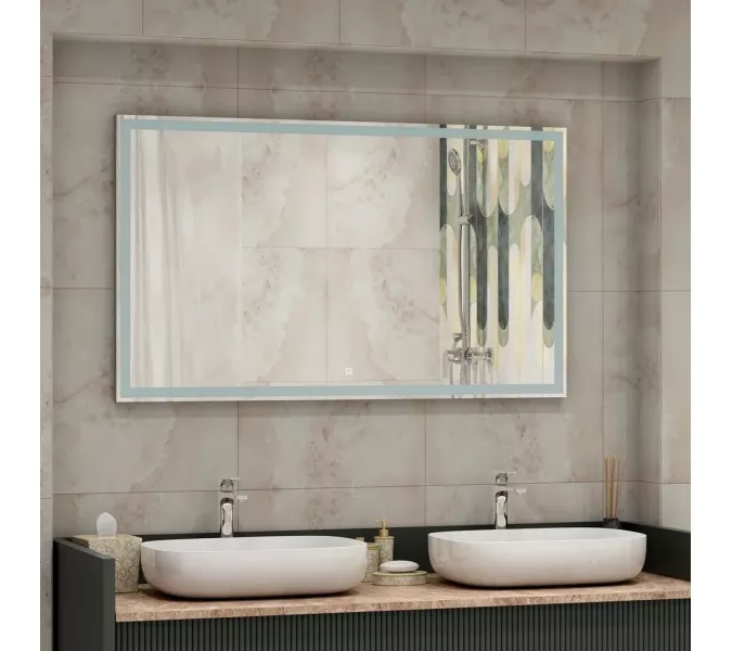 Зеркало ACWEN "Mercury Led" с подогревом, Тип: Сенсорное зеркало с подогревом, Выбрать размер: 120x80, изображение 2