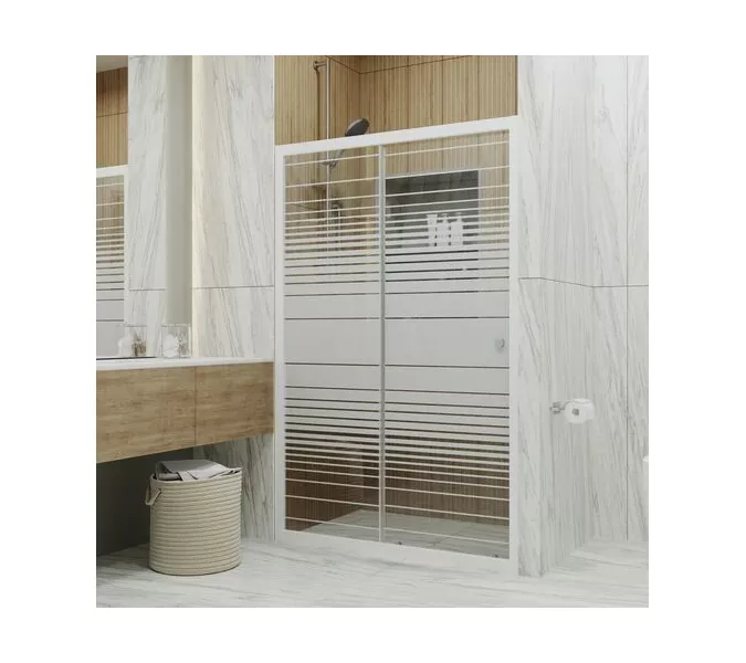 Душевая дверь в нишу Triton Слайд  прозрачное/полосы, Выбрать размер: 100, изображение 2