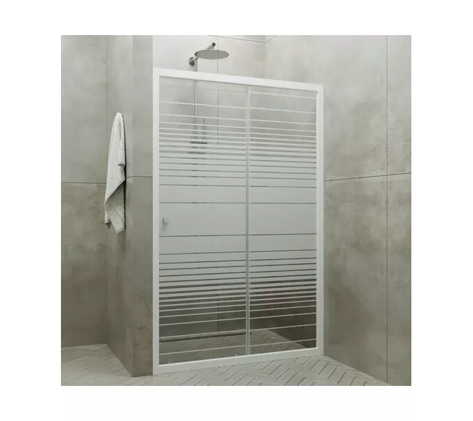 Душевая дверь в нишу Triton Слайд  прозрачное/полосы, Выбрать размер: 100, изображение 3