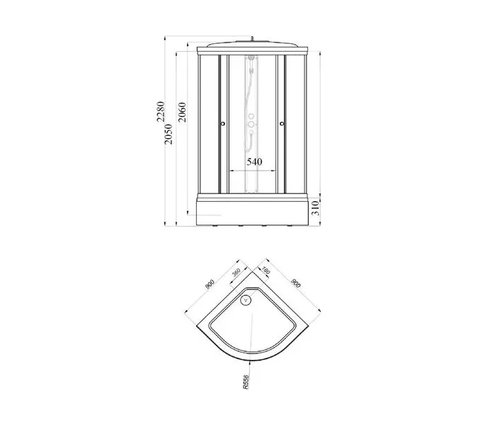 Душевая кабина Triton В ДН4 МОЗАИКА (средний поддон), Цвет стекла: мозаика, Цвет профиля: Белый, Тип поддона: Средний, Выбрать размер: 90х90, изображение 8