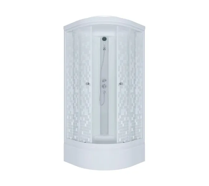 Душевая кабина Triton В ДН4 МОЗАИКА (средний поддон), Цвет стекла: мозаика, Цвет профиля: Белый, Тип поддона: Средний, Выбрать размер: 90х90, изображение 5