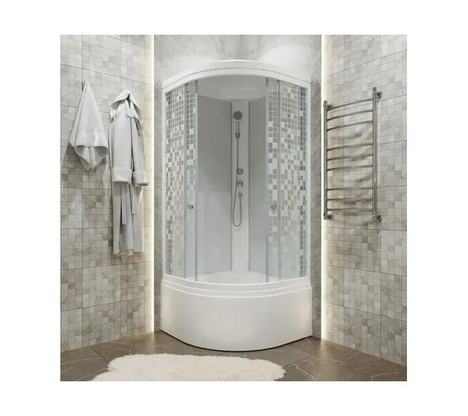 Душевая кабина Triton 90х90 Б ДН4 МОЗАИКА ( высокий поддон), Цвет стекла: мозаика, Цвет профиля: Белый, Тип поддона: Высокий, Выбрать размер: 90х90