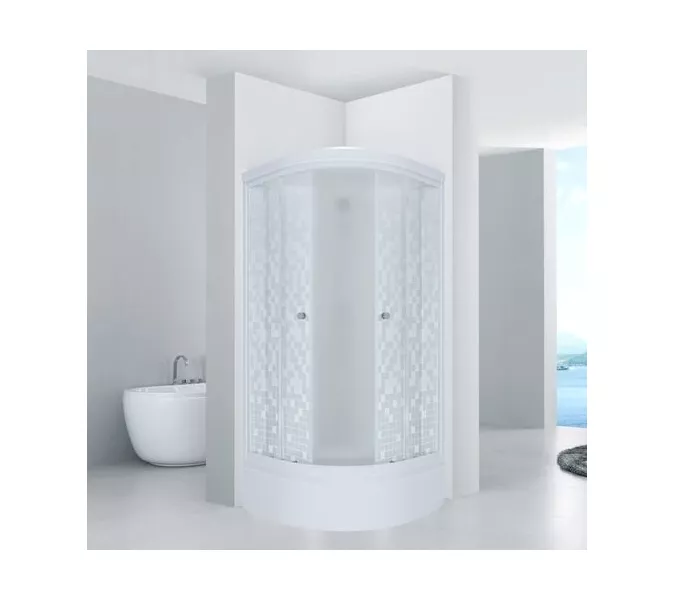 Душевое ограждение Triton МОЗАИКА В (средний поддон), Цвет стекла: мозаика, Тип поддона: Средний, Выбрать размер: 100х100, изображение 2