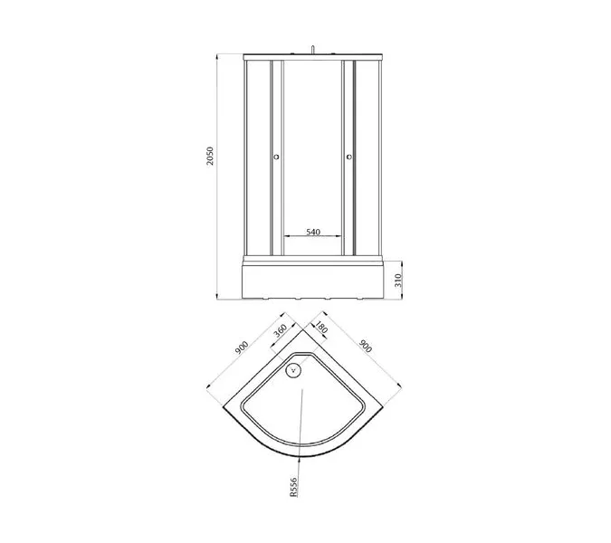 Душевое ограждение Triton ПОЛОСЫ  В (средний поддон), Цвет стекла: полосатое, Тип поддона: Средний, Выбрать размер: 90х90, изображение 3
