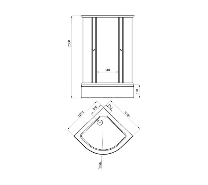 Душевое ограждение Triton ПОЛОСЫ  В (средний поддон), Цвет стекла: полосатое, Тип поддона: Средний, Выбрать размер: 100х100, изображение 5