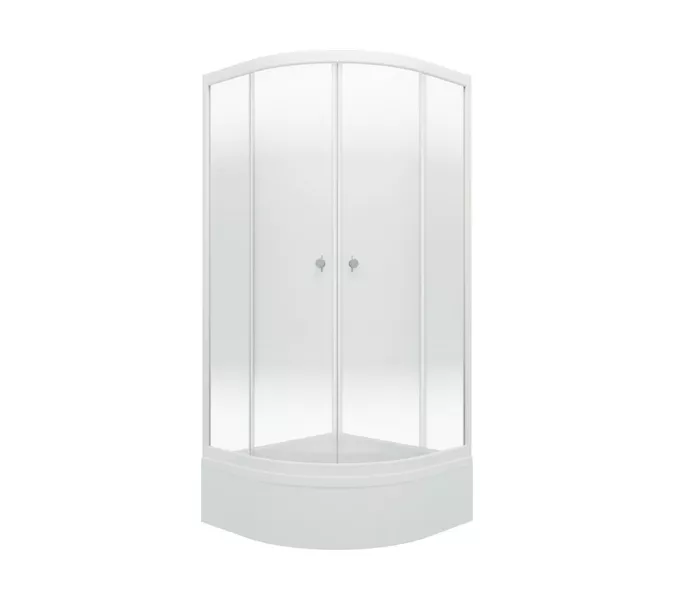 Душевое ограждение  Triton ЛАЙТ В (средний поддон), Цвет стекла: с рисунком, Цвет профиля: Белый, Тип поддона: Средний, Выбрать размер: 90х90, изображение 4