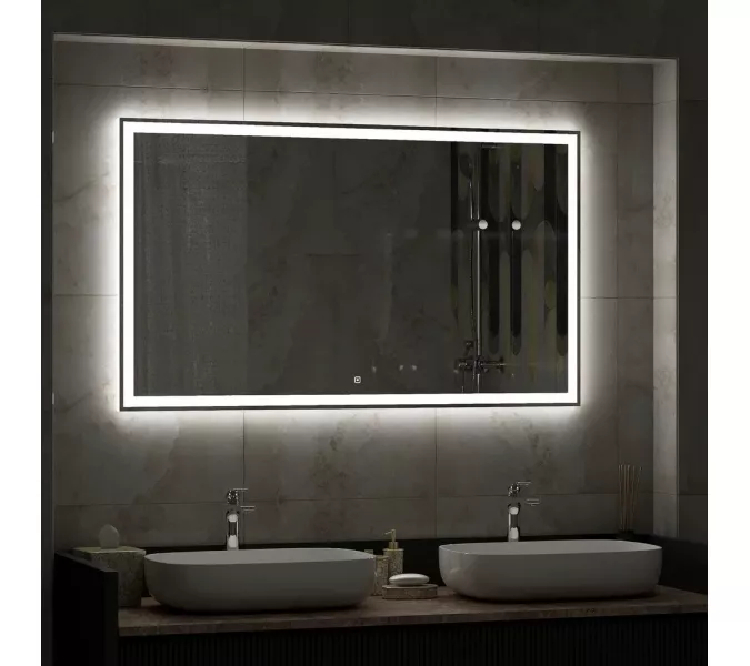 Зеркало ACWEN "Mercury Led" с подогревом, Тип: Сенсорное зеркало с подогревом, Выбрать размер: 120x80, изображение 3