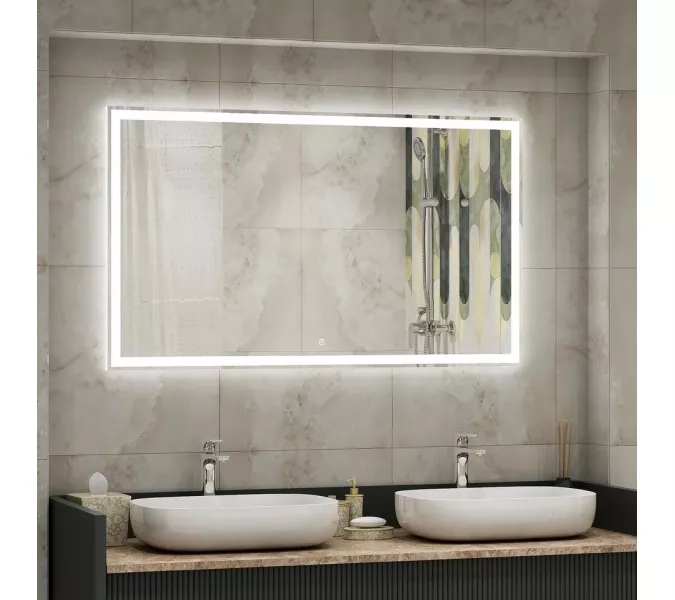 Зеркало ACWEN "Mercury Led" с подогревом, Тип: Сенсорное зеркало с подогревом, Выбрать размер: 120x80