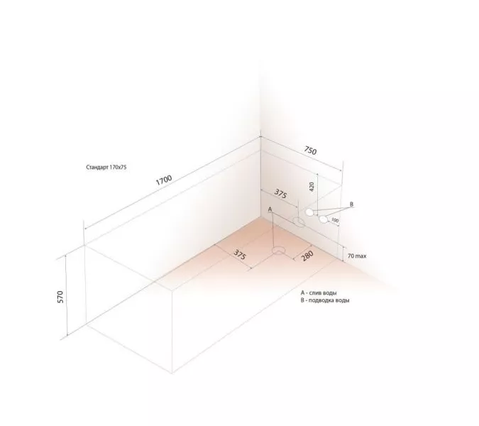Ванна акриловая Triton Стандарт, Выбрать размер: 170х70, изображение 10