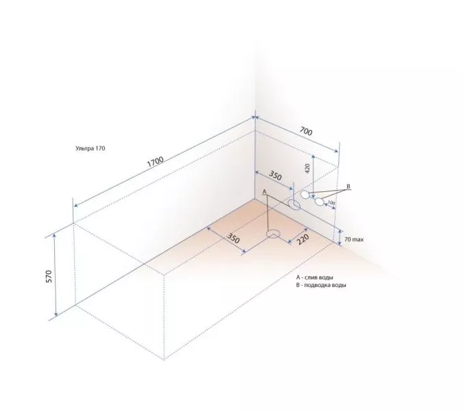 Ванна акриловая Triton Ультра, Выбрать размер: 170, изображение 14