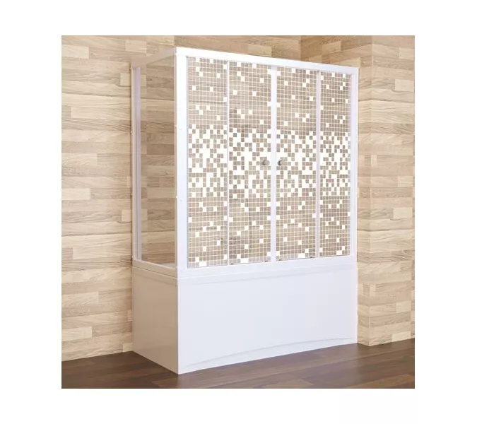 Шторка на ванну Triton 150 мозаика, Цвет стекла: мозаика, Выбрать размер: 150