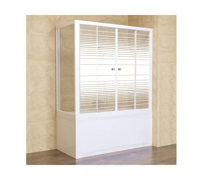 Шторка на ванну Triton 150 полосы, Цвет стекла: полосатое, Выбрать размер: 150