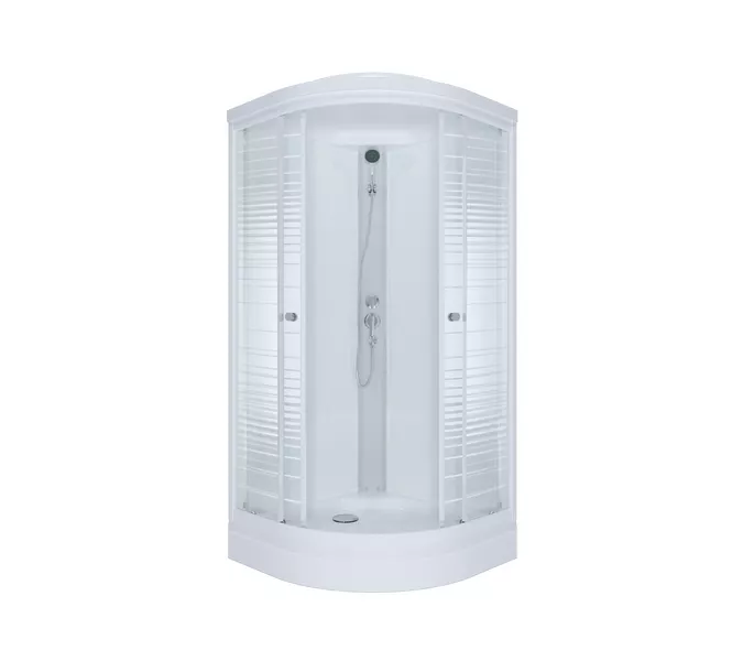 Душевая кабина Triton  А ПОЛОСЫ ( низкий поддон), Цвет стекла: полосатое, Цвет профиля: Белый, Тип поддона: Низкий, Выбрать размер: 90х90, изображение 3