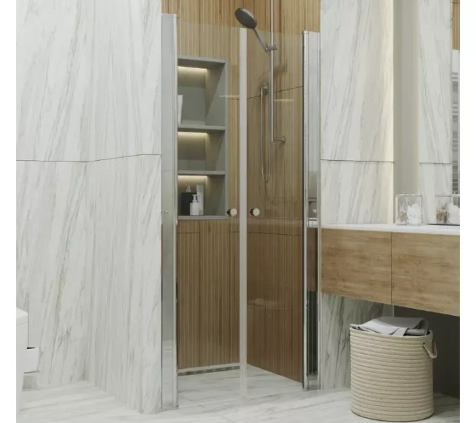 Душевая дверь в нишу Triton Дабл  стекло прозрачное, распашная, Выбрать размер: 90, изображение 3