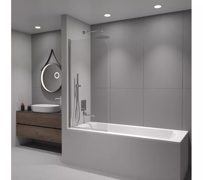 Шторка на ванну RGW SC-109, Цвет стекла: прозрачное, Цвет профиля (вариация): Хром, Выбрать размер: 70