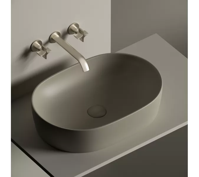 Умывальник чаша накладная овальная (цвет Капучино Матовый) Element 600*415*135мм
