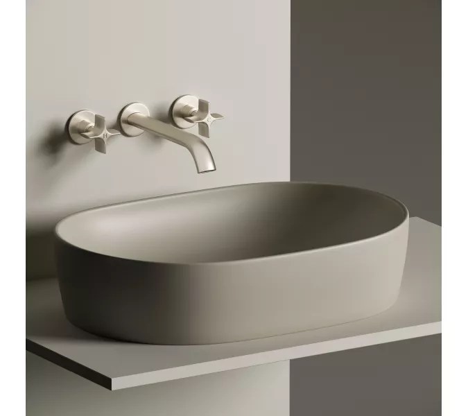 Умывальник чаша накладная овальная (цвет Капучино Матовый) Element 600*415*135мм, изображение 2