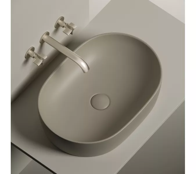 Умывальник чаша накладная овальная (цвет Капучино Матовый) Element 600*415*135мм, изображение 4