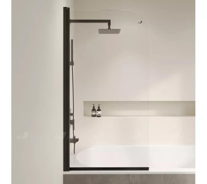 Шторка на ванну RGW SC-109B, Цвет стекла: прозрачное, Цвет профиля: Черный, Выбрать размер: 60, изображение 4