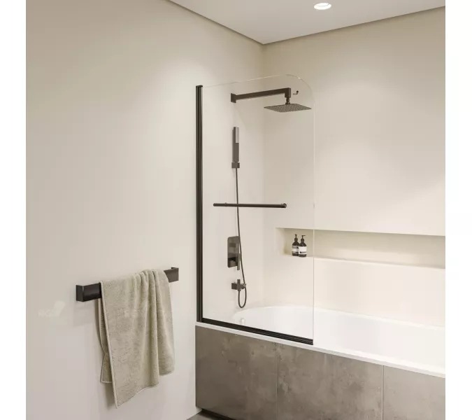 Шторка на ванну RGW SC-114B, Цвет стекла: прозрачное, Цвет профиля (вариация): Черный, Выбрать размер: 800, изображение 4