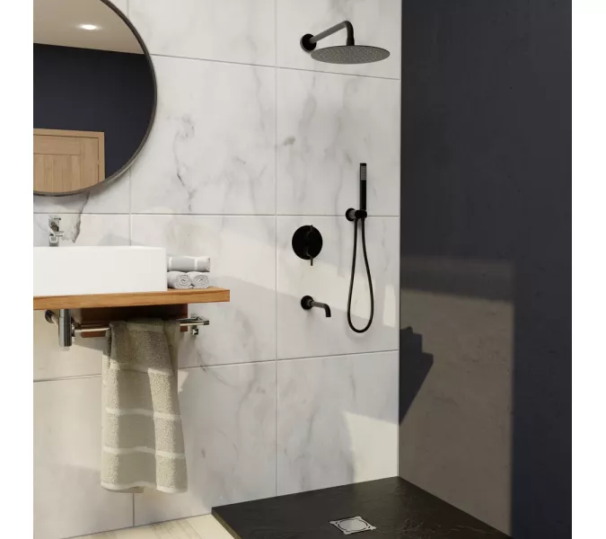 Душевая система встраиваемая RGW SP-55B, Выбрать цвет: Черный, изображение 2