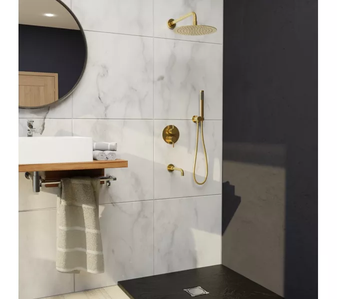 Душевая система встраиваемая RGW SP-55G, Выбрать цвет: Золото, изображение 2