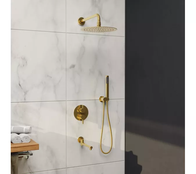 Душевая система встраиваемая RGW SP-55G, Выбрать цвет: Золото