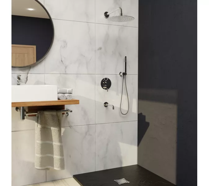 Душевая система встраиваемая RGW SP-55, Выбрать цвет: Хром, изображение 2