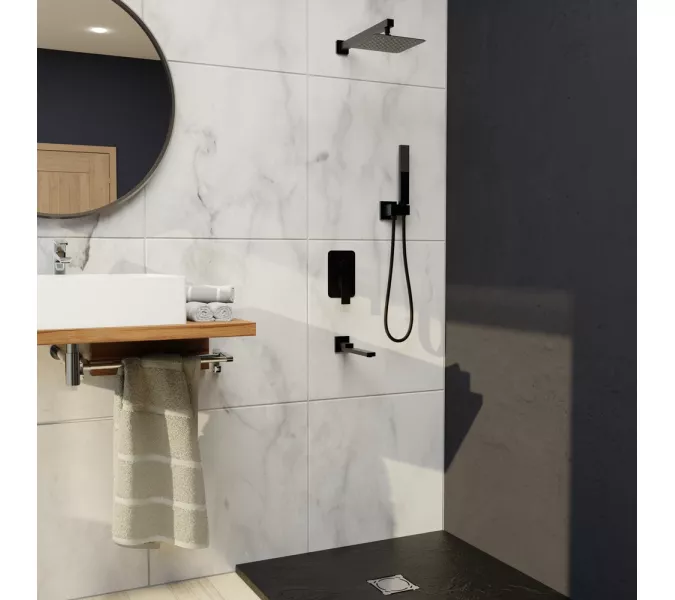 Душевая система встраиваемая RGW SP-56B, Выбрать цвет: Черный, изображение 2