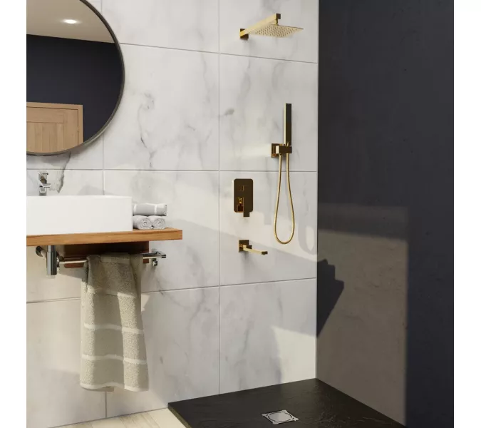 Душевая система встраиваемая RGW SP-56G, Выбрать цвет: Золото, изображение 2