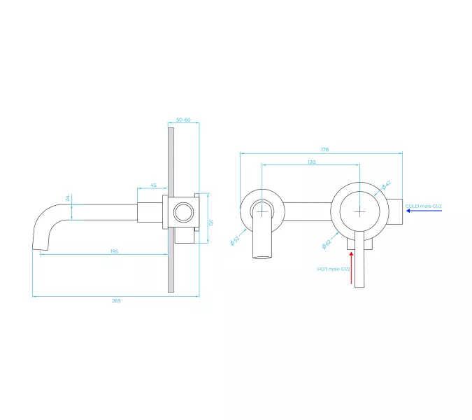 Смеситель встраиваемый с изливом RGW SP-47B, Цвет профиля: Черный, изображение 3